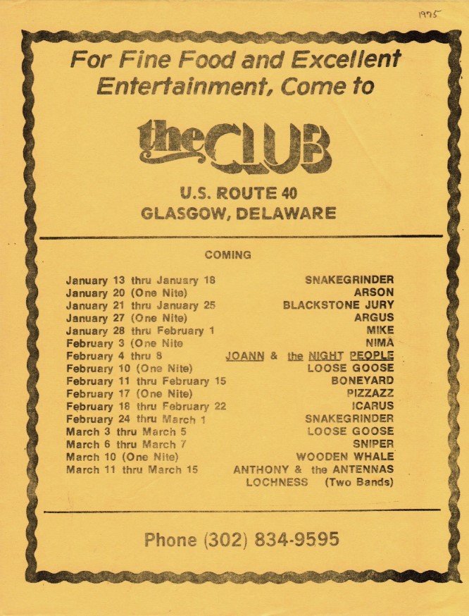 Local entertainment poster, Jan.-Mar. 1975